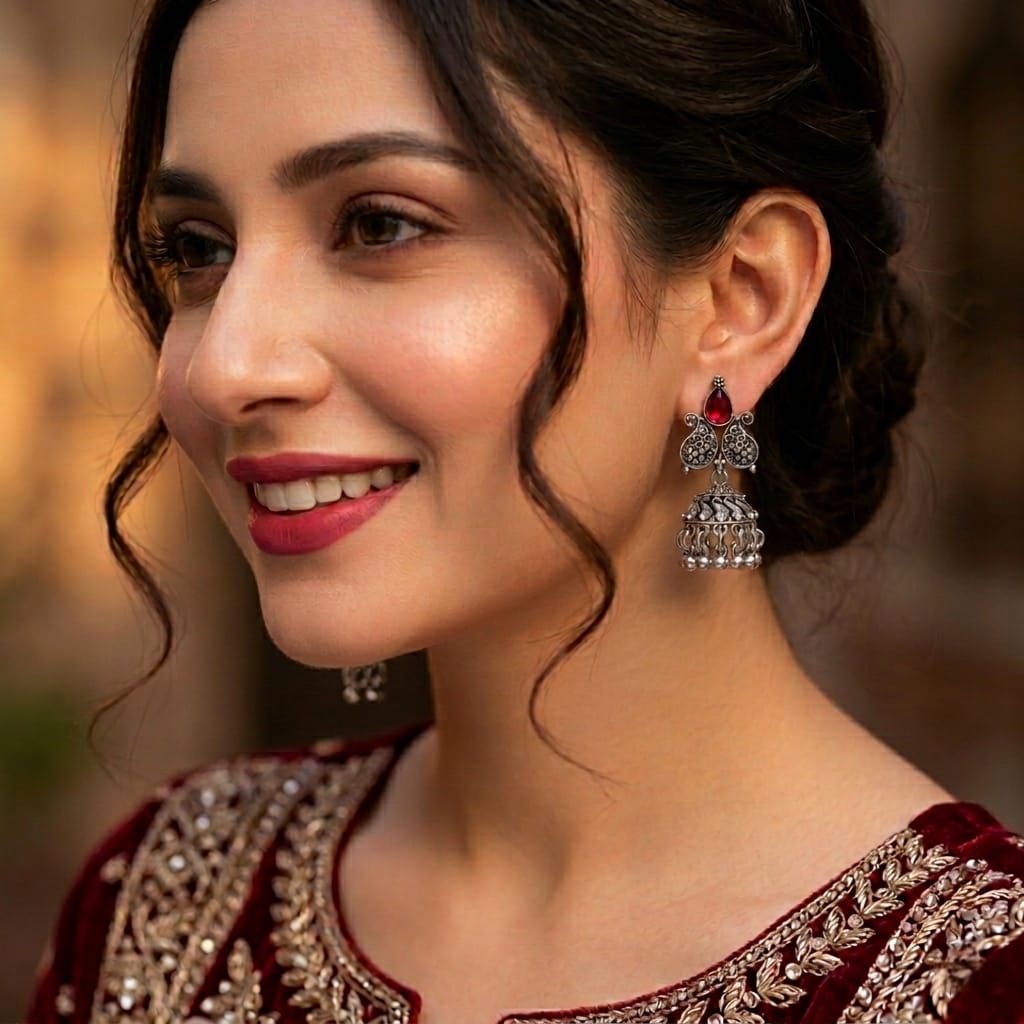 Mahrangi Jhumki-Red