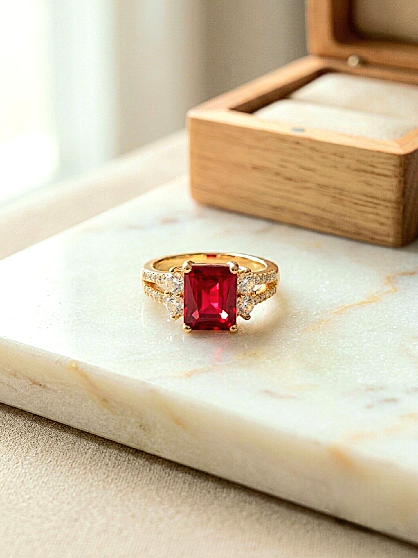 Nauratan Emerald-Cut Statement Ring
