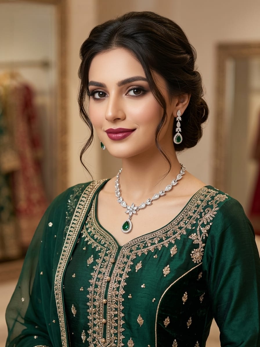 Stella drop set-Emerald green-II
