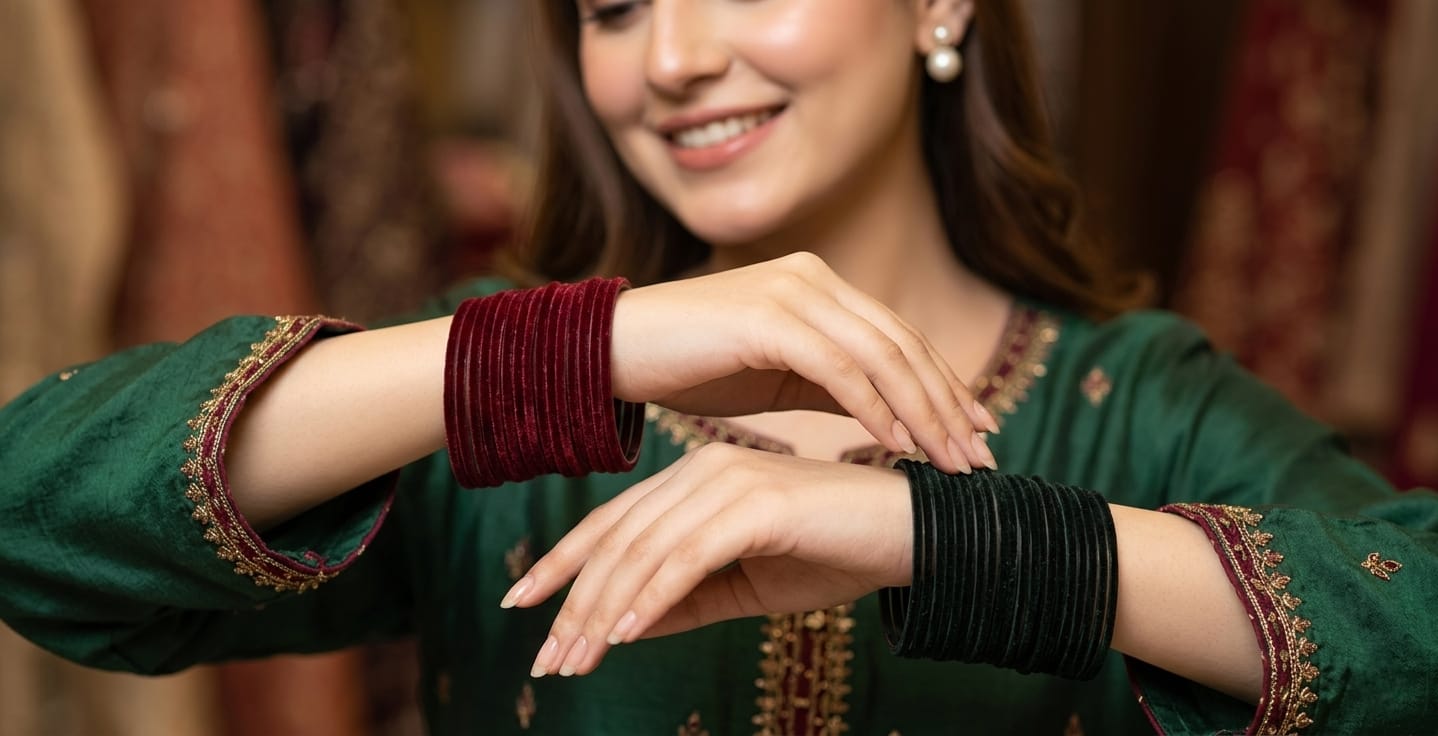 Velvety Glass Bangles